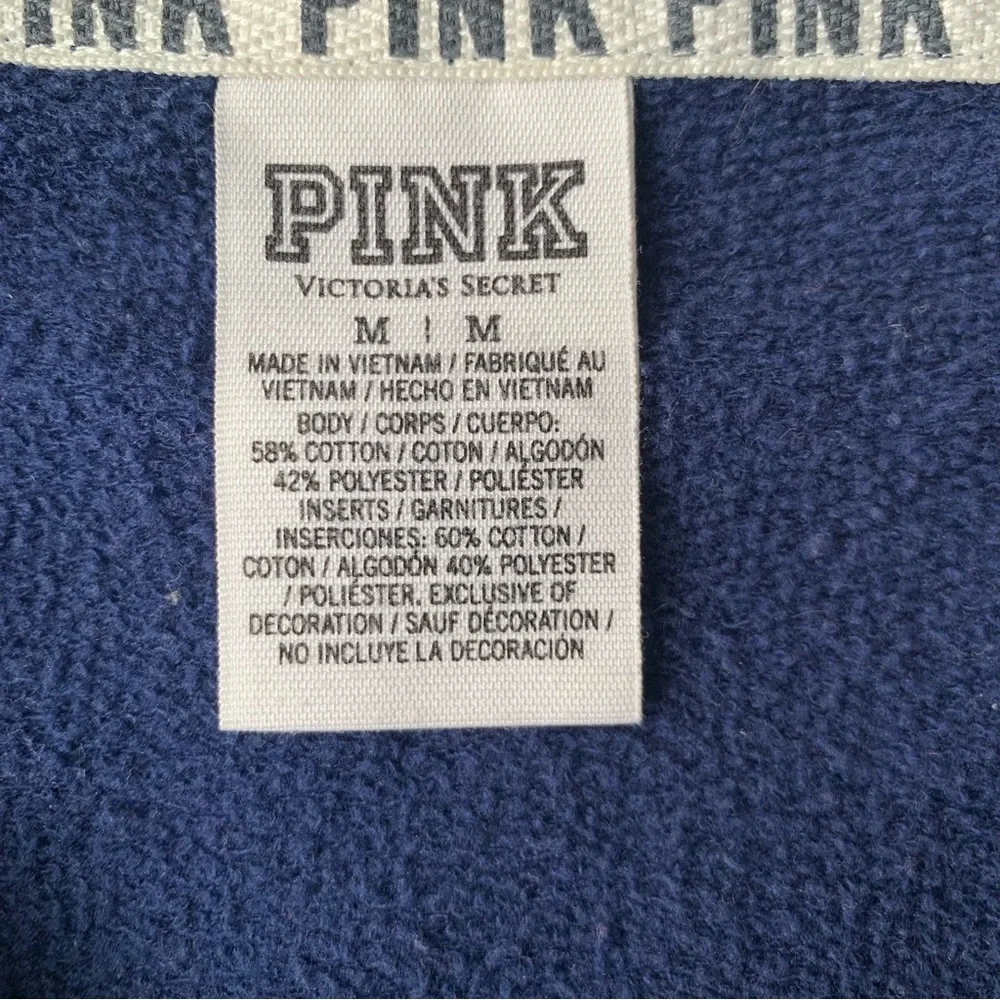 Victoria Secret PINK Hoodie with Kangaroo Pouch Size Medium Blue - Picture 4 of 6